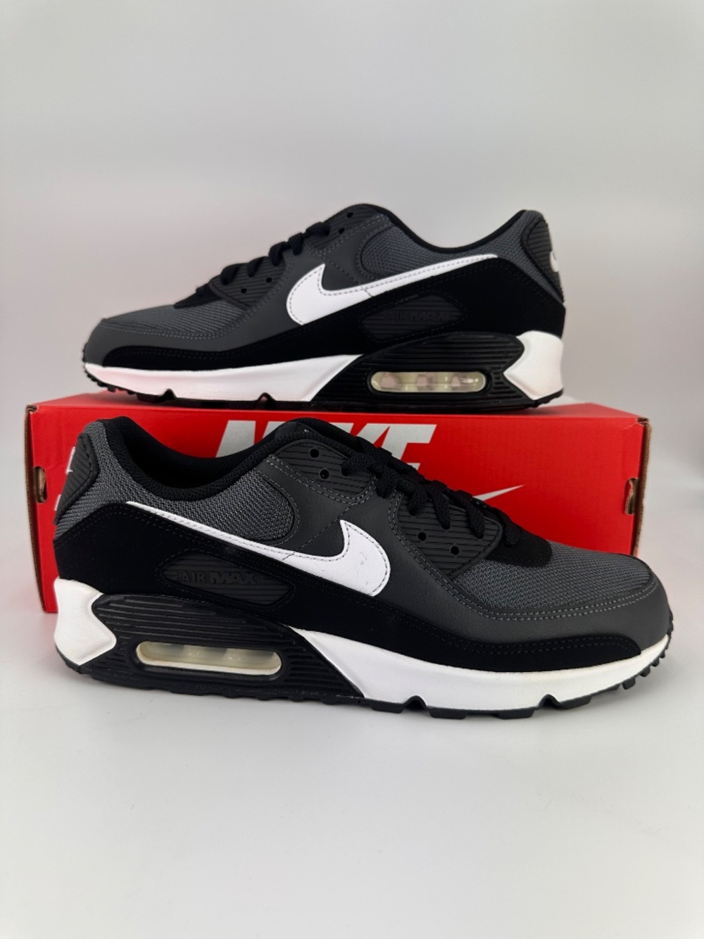 Nike Air Max 90 Iron Grey White Dark Smoke Nby CN8490-002 Men's
